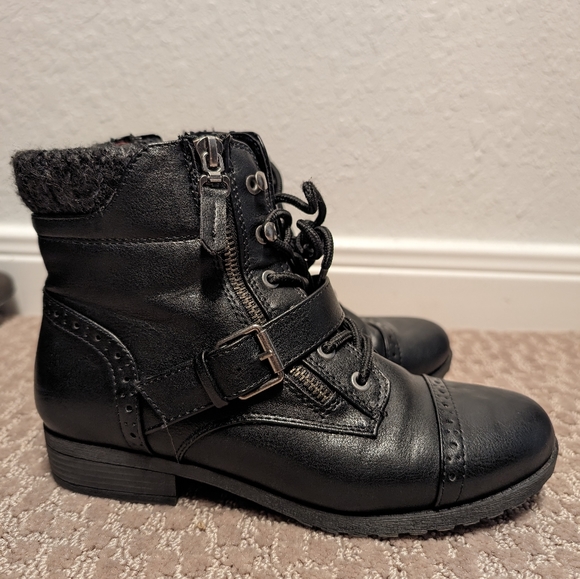 SO Ankle Boots Zip Size 6 Black Booties - Picture 5 of 6